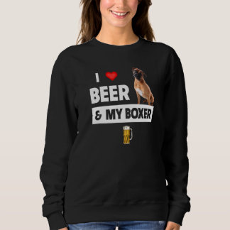 I Kärlek Beer och min Boxer Bulldog Mamma Pappa Hu T Shirt