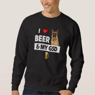 I Kärlek Beer och min tyska shepherd Hund Mamma Lång Ärmad Tröja
