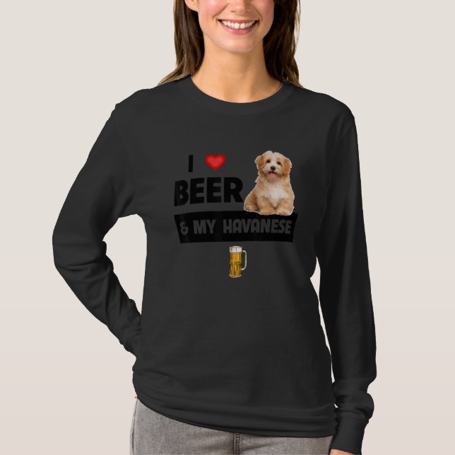 I Kärlek Beer och My Havanese Mamma Pappa Havapoo  T Shirt (Framsida)