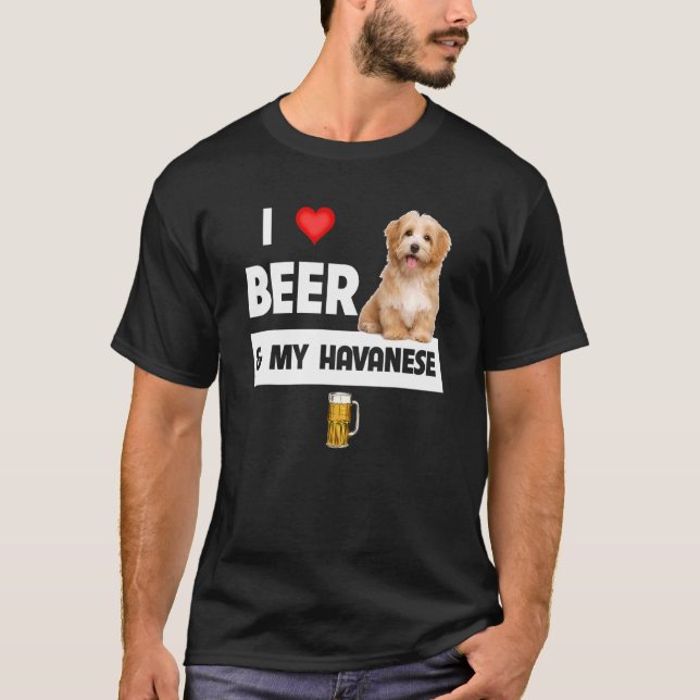 I Kärlek Beer och My Havanese Mamma Pappa Havapoo  T Shirt (Framsida)