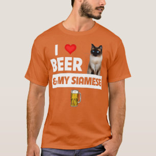 I Kärlek Beer och My Siamese Cat Lover Kitten Drin T Shirt