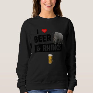 I Kärlek Beer och Rhinos Drinking Rhinoceros Safar T Shirt