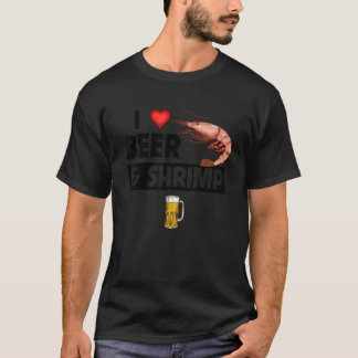 I Kärlek Beer och Shrimp Cajun Boil Seafood Gumbo T Shirt