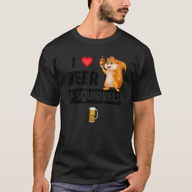 I Kärlek Beer och Squirrels Lo T Shirt (Framsida)
