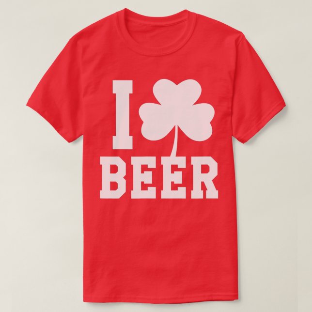 I Kärlek Beer Shamrock Saint patrick's day T Shirt (Design framsida)
