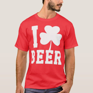 I Kärlek Beer Shamrock Saint patrick's day T Shirt