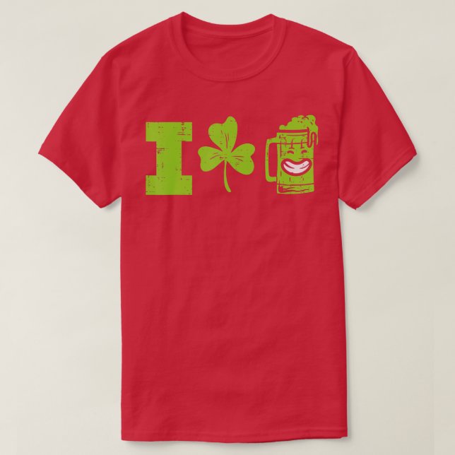 I Kärlek Beer Shamrock St patricks day Drinking Ma T Shirt (Design framsida)