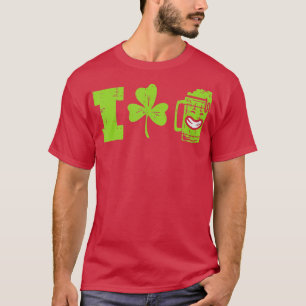I Kärlek Beer Shamrock St patricks day Drinking Ma T Shirt
