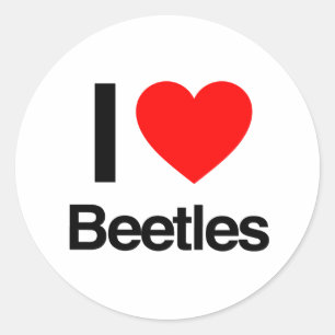 i kärlek beetles runt klistermärke