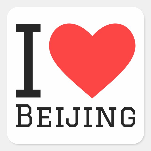 I kärlek Beijing Fyrkantigt Klistermärke (Framsida)