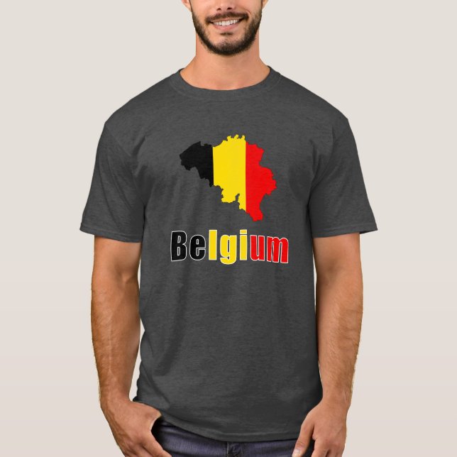 I kärlek Belgien - Belgien Flagga T Shirt (Framsida)