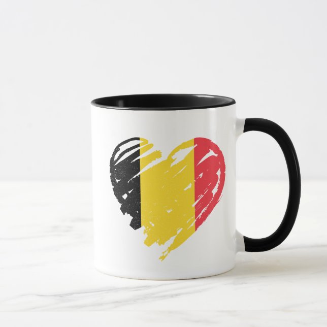 I Kärlek Belgien - belgiskt Flagga Heart Mugg (Höger)