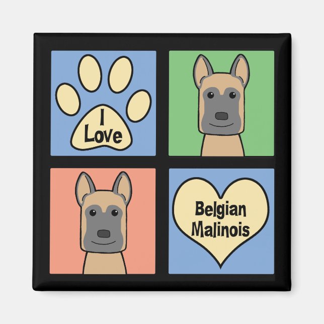 I kärlek belgisk Malinois Magnet (Framsidan)