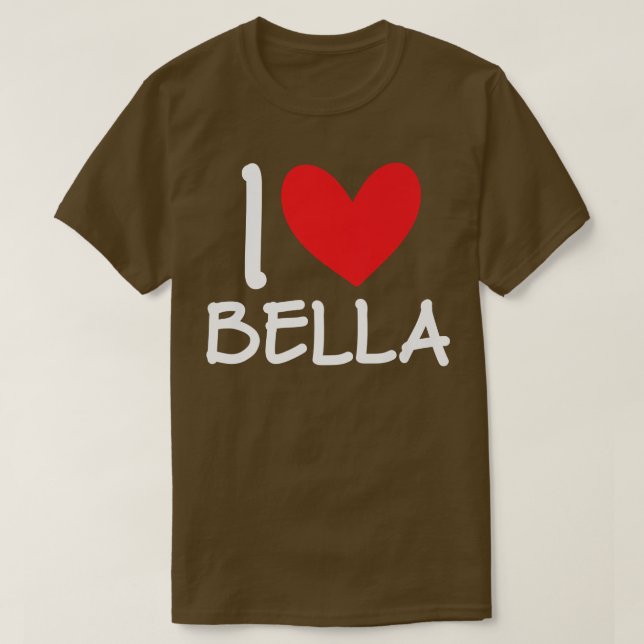 I Kärlek Bella Namn Personlig Girl Woman Bff Frie T Shirt (Design framsida)