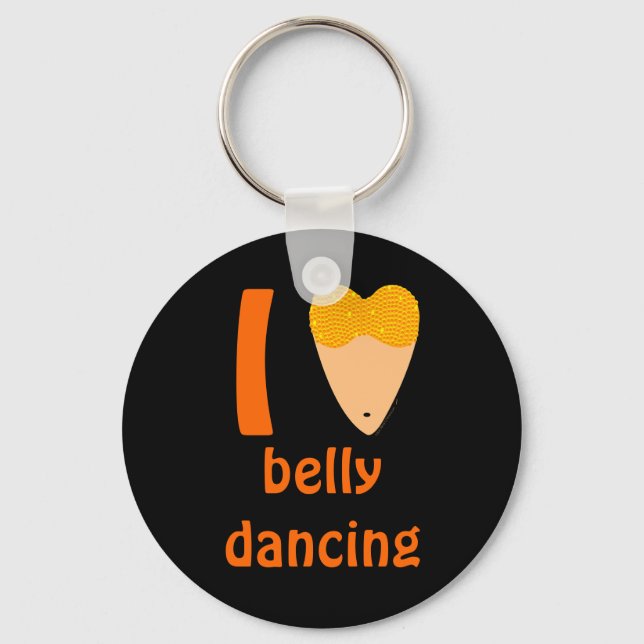 I Kärlek Bellydancing Dancer Torso (I Heart) Nyckelring (Framsida)