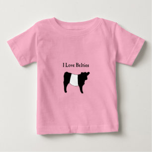 I Kärlek Belties - Black White Belted Galloway Cow T Shirt
