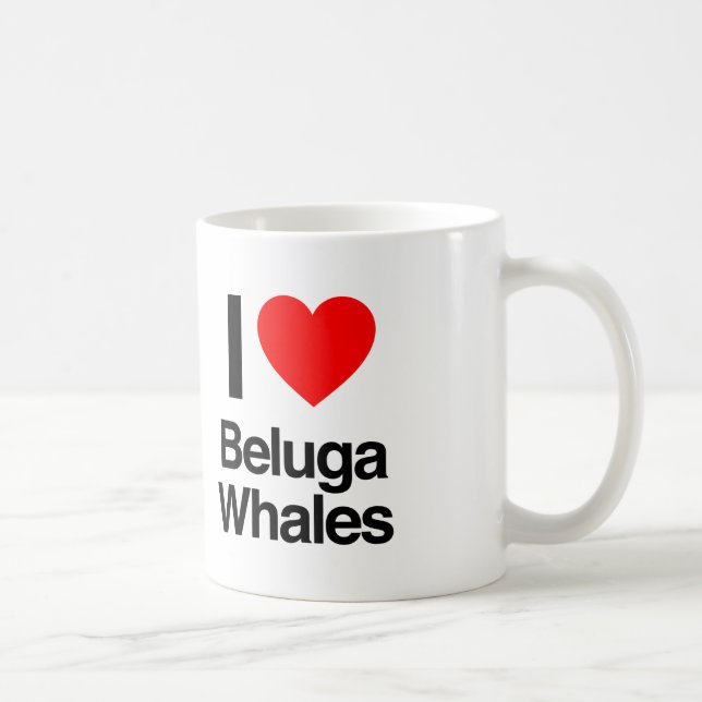 i kärlek beluga valar kaffemugg (Höger)