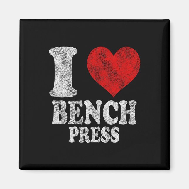 I Kärlek Bench Press Vintage 1 Magnet (Framsidan)