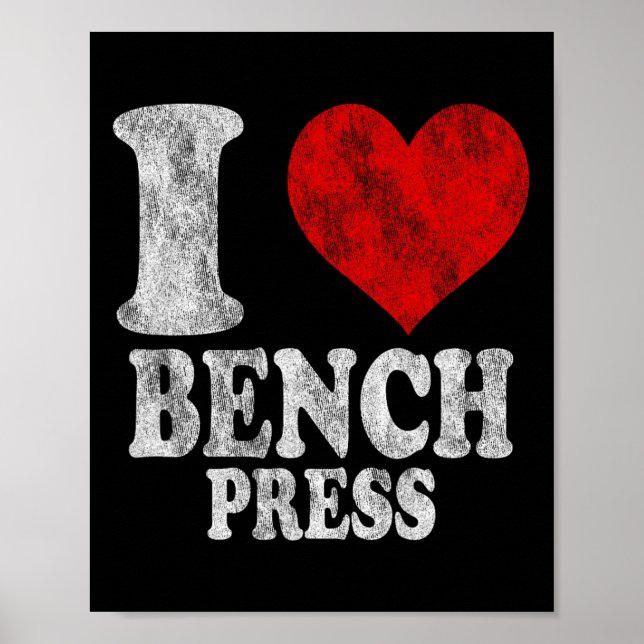 I Kärlek Bench Press Vintage 1 Poster (Framsidan)