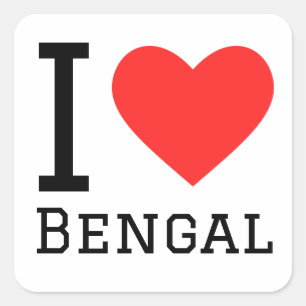 I kärlek bengal fyrkantigt klistermärke