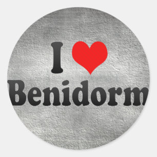 I Kärlek Benidorm, Spanien Runt Klistermärke