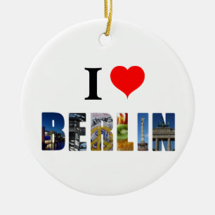 I Kärlek Berlin Tyskland City Travel Photo Julgransprydnad Keramik