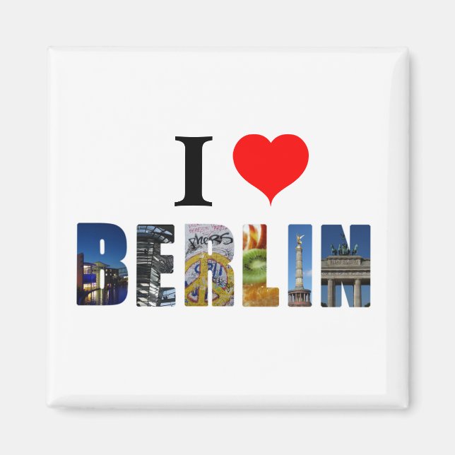 I Kärlek Berlin Tyskland Travel City Photo Magnet (Framsidan)
