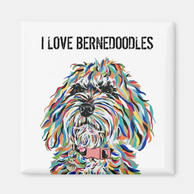 I Kärlek Bernedoodles Magnet (Framsidan)