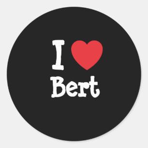 I kärlek Bert anpassningsbar personlig Runt Klistermärke