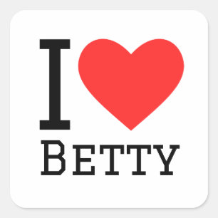I kärlek Betty Fyrkantigt Klistermärke