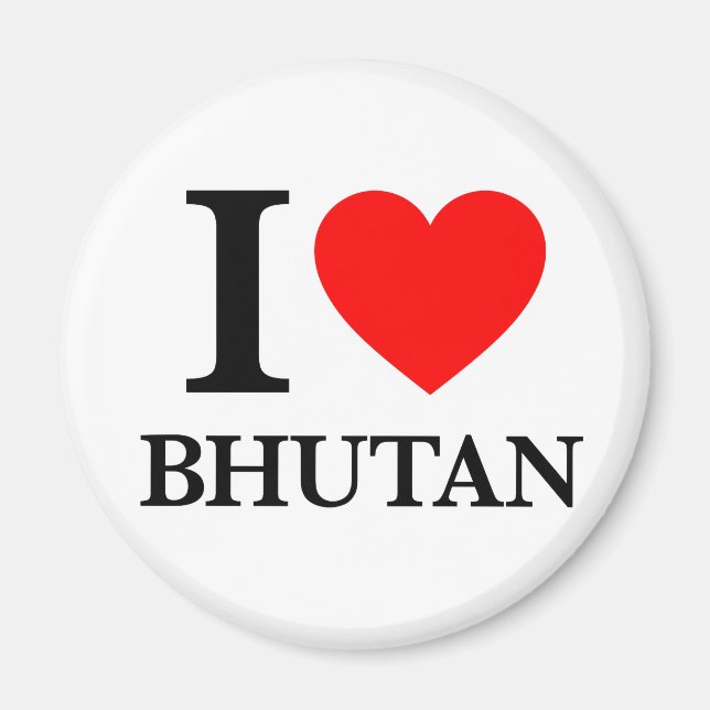I Kärlek Bhutan Magnet (Framsidan)