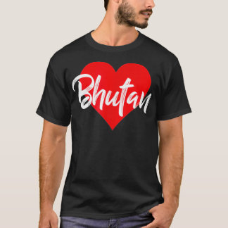 I Kärlek Bhutan Tshirt Bhutanese Älskare Gift for T Shirt