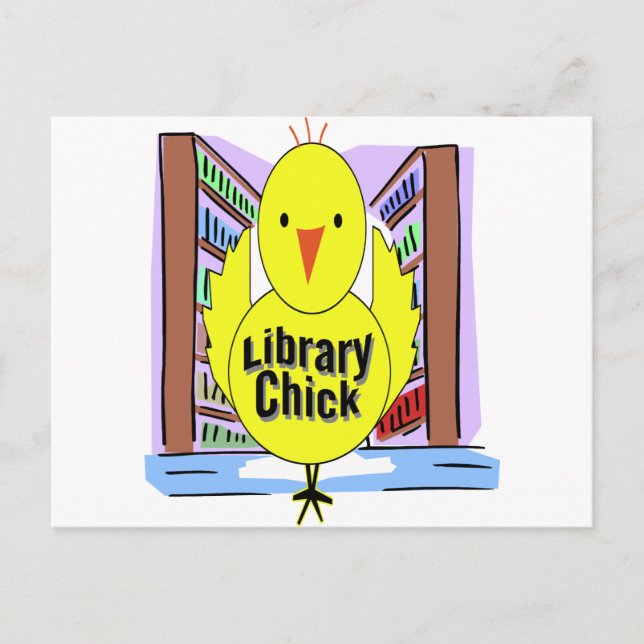 I Kärlek Bibliotek Chick Vykort (Framsida)