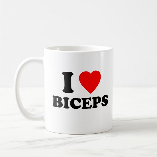 I Kärlek Biceps Funny Girls Night Social Gym Gift Kaffemugg (Vänster)