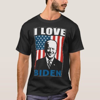 I Kärlek Biden Flagga Pro President Joe Biden Amer T Shirt