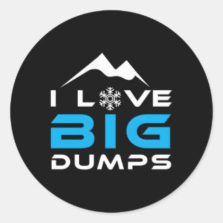 I Kärlek Big Dumps Skiing Runt Klistermärke