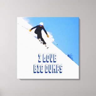 I Kärlek Big Dumps Snö Ski Downhill Canvastryck