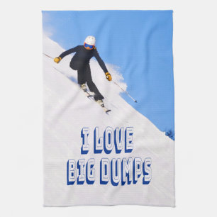 I Kärlek Big Dumps Snö Ski Downhill Kökshandduk