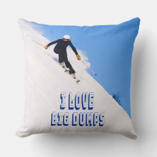 I Kärlek Big Dumps Snö Ski Downhill Kudde