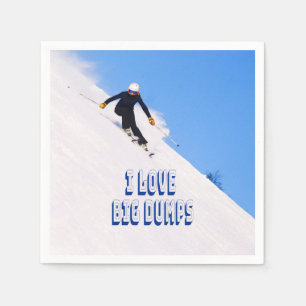 I Kärlek Big Dumps Snö Ski Downhill Pappersservett