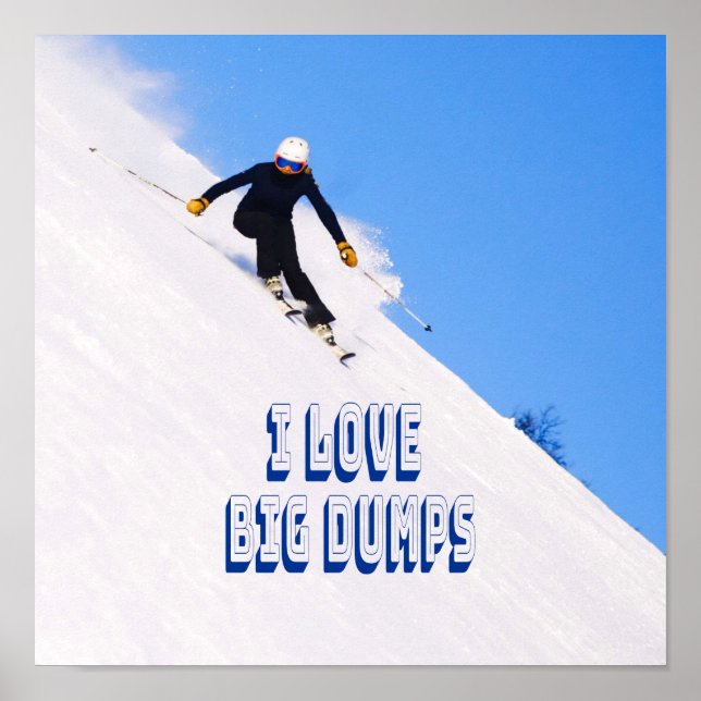 I Kärlek Big Dumps Snö Ski Downhill Poster (Framsidan)