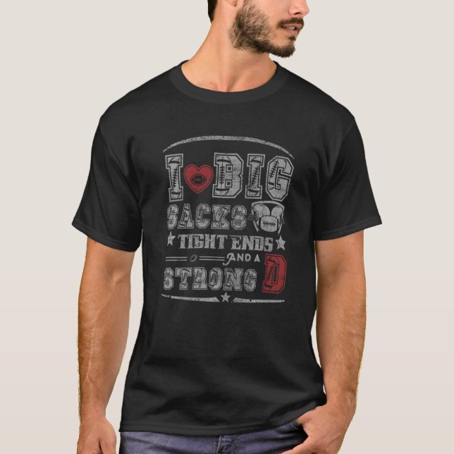 I Kärlek Big Sacks Fet and Strong D Funny Foo T Shirt (Framsida)