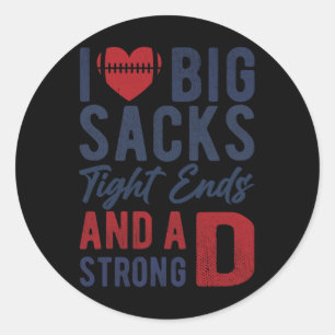 I Kärlek Big Sacks Hårt Sacks and a Strong D FUNNY Runt Klistermärke
