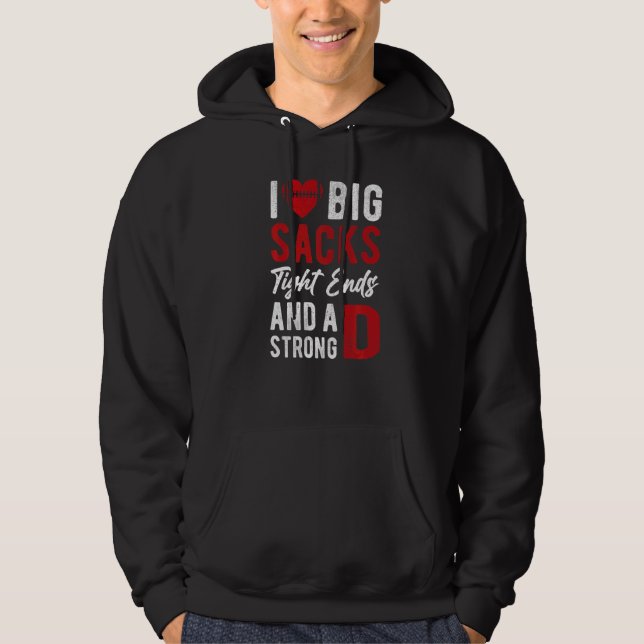 I Kärlek Big Sacks Hårt Sacks and Strong D Women's Hoodie (Framsida)