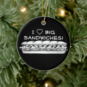 I Kärlek Big Sandwiches Hoagie Julgransprydnad Keramik