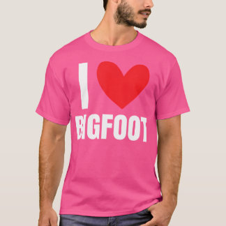 I Kärlek Bigfoot Sasquatch Heart Forest Creature N T Shirt