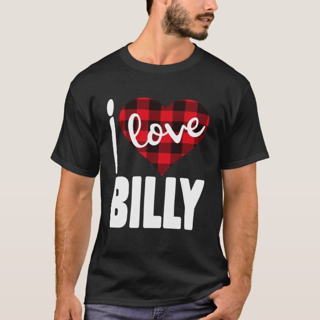 I Kärlek Billy Valentine Day for her Women Girls T Shirt (Framsida)