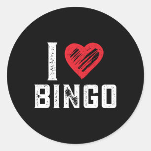 I Kärlek Bingo Bingo Bingo Bingo Runt Klistermärke