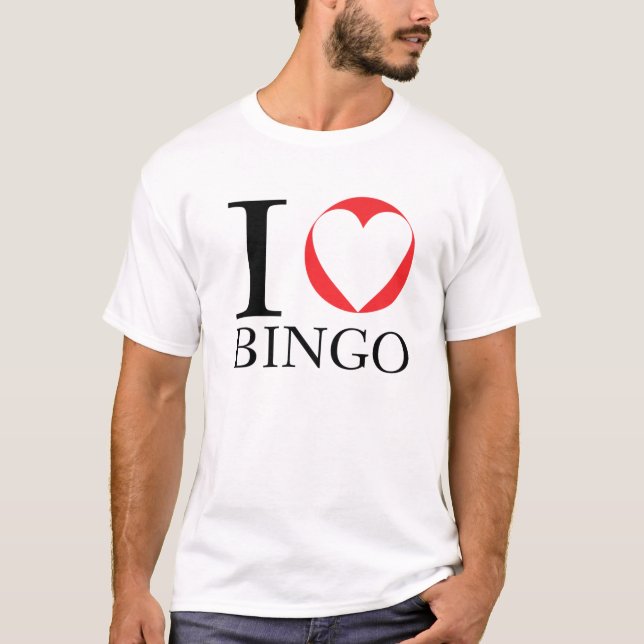 I Kärlek Bingo | Funny Bingo Älskare Funny Bingo T Shirt (Framsida)