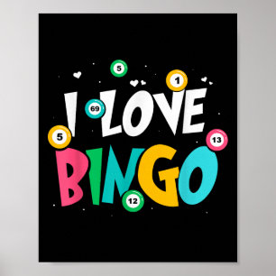 I Kärlek Bingo Game Älskare Player Humor Poster